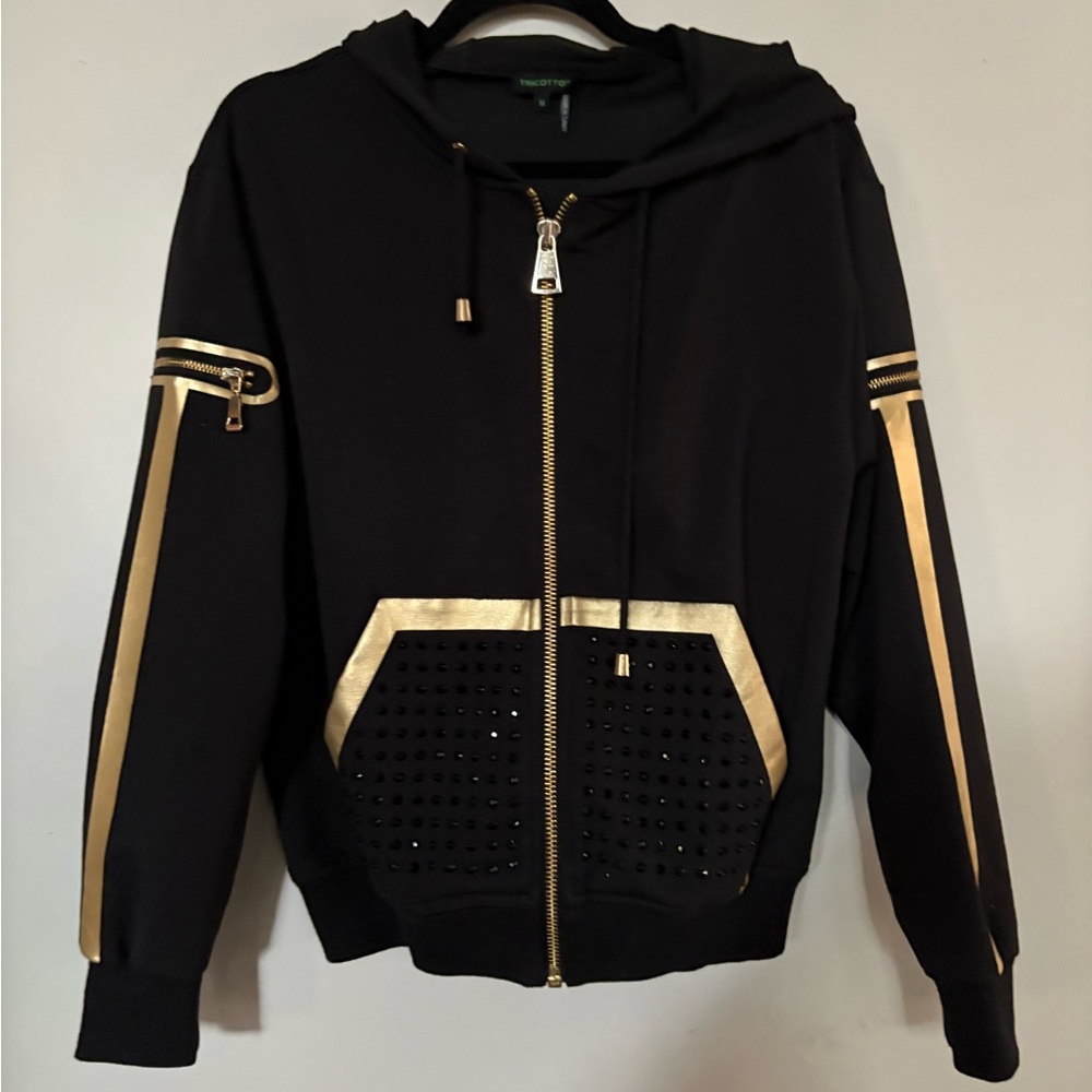 Tricotto Black & Gold Hoodie Size Medium
